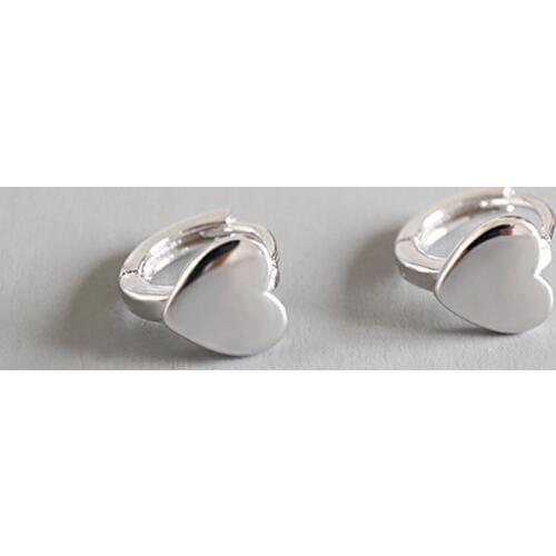100% 925 sterling silver stud earrings for women girlfriend gift pendientes mujer, cute mini love heart earrings aretes jewelry