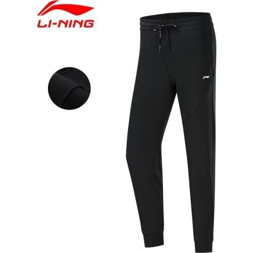 Li-Ning Women Training Series WARM SHELL Sweat Pants 88% Polyester 12% Spandex LiNing Fleece Sports Pants AKLP458 COND19
