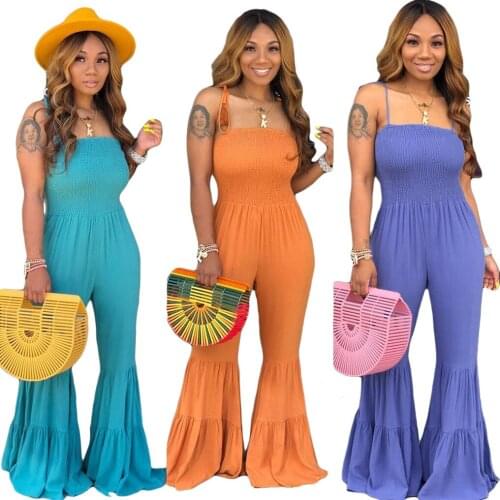 Jumpsuit Women Summer Clothing Elegant Wide Leg Tank One Piece Outfit Fashion Sweet Summer 2021 Bodysuit Wholesale Dropshipping