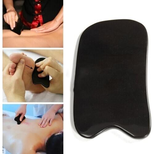 1PC Black Handmade Fine Horn Black Gua Sha Board Thickened Acupuncture Point Big Sifang Gua Sha Scraping Board