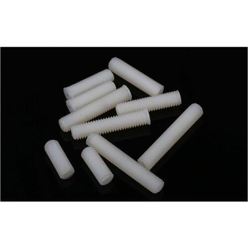 10Pcs M6 x 35mm New L 35 Plastic Nylon Jimi Screws Headless Tightening Socket Set with Cup Point Grub Standoff Spacer