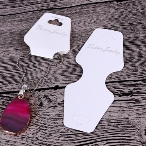 100pcs/lot White Fashion Jewelry Packaging Cards 4.7x10cm Jewelry Necklace Bracelet Hairpin Display Cards Hang Tags Price Labels