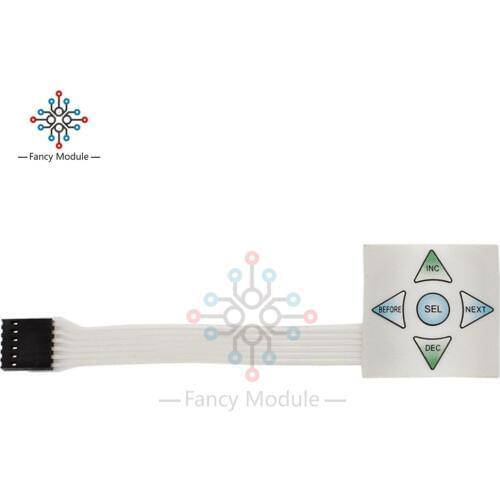1x5 Matrix Array 5Key Membrane Switch Keypad Keyboard 1*5 Keys Control Panel Plate 40*40mm For Arduino
