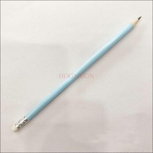 5pcs Environmental Pencil Conference Advertising Pencil 19cm Blue Round Rod Eraser