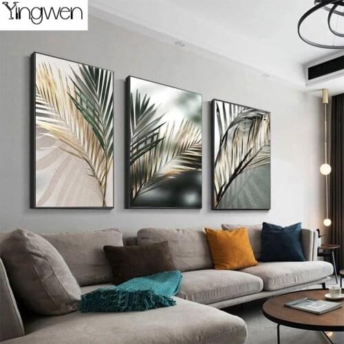 DIY Diamond Painting Golden Palm Leaf Full Diamond Embroidery Nordic Wall Art Handmade Cross Stitch Kit Scandinavian Home Decor