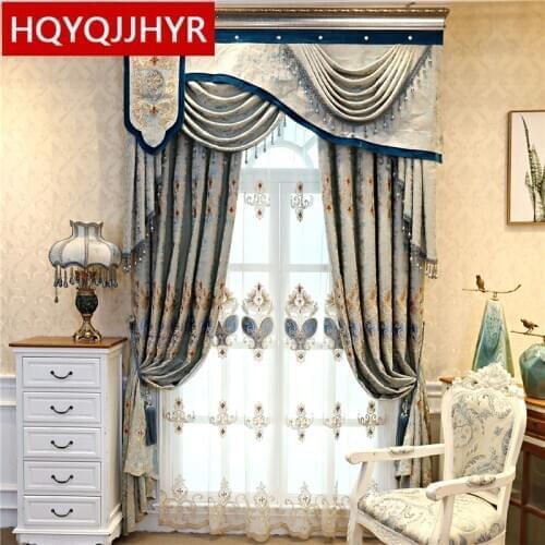American High Quality Embroidery Custom Luxury Elegant Curtains For Bedroom Living Room Kitchen Hotel Apartment TJ545523