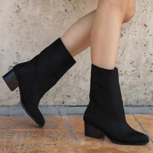 Mio Gusto Brand, Dakota Black , Khaki ,Beige, tan Suede Colors 5Cm Heel Height High Quality Warm Winter Women 's Boots , platform boots , women boots , goth , shoes for women 2020