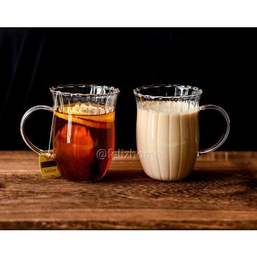 Retro elegant little red tea cup heat-resistant glass small mug water cup cute glass cup