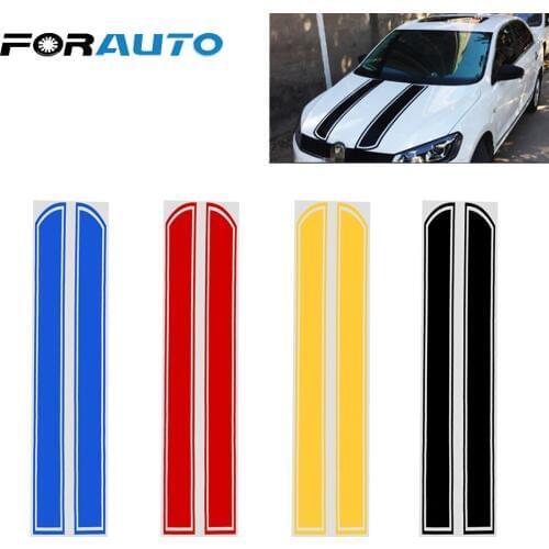 FORAUTO Hood Engine Cover Car Stickers and Decals DIY Stripe Decoration Car Styling Auto Motorcycle Sticker