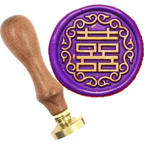 Chinese XI wedding love lover wax seal snowman wood handle wax,DIY Scrapbooking wax stamp copper head,Vintage high quality165