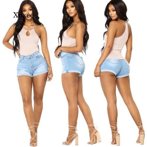 Summer Sexy High Waist Jean Mini Pants Zipper Y2K Womens Crimping Denim Shorts Fashion Pocket Femme Short Bottoms Clothing