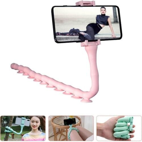 Cute Worm Shape 360 Degree Rotate Flexible Magic Suction Cup Mobile Phone Holder Car Navigation Stand Bedside Lazy Bracket 55cm