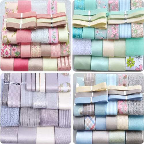 2020 Nice Mix Ribbons Set DIY Girl Baby Color Pink Gray Hair Accessories Material Accessories Kit DIY Hair Bow Ribbon