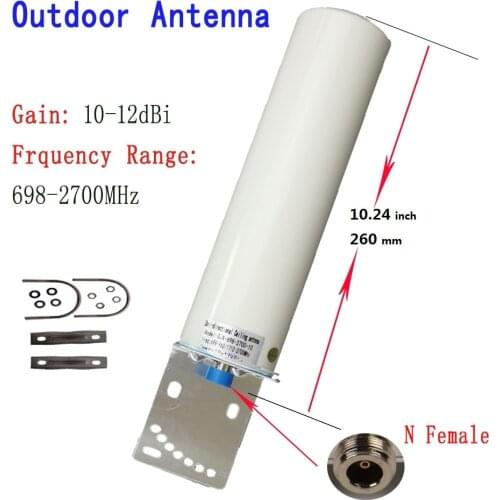 ZQTMAX Omni Outdoor antenna 12DBi for 2G 3G 4G 700 800 900 1800 1900 2100 2600 GSM repeater cellular amplifier Mobile Internet