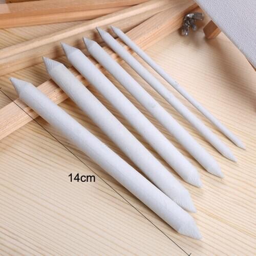 6Pcs Pastel Charcoal Blender Paper Stumps Set Tortillon Sketch Drawing White Pen for Office School Sketching Painting Supplies