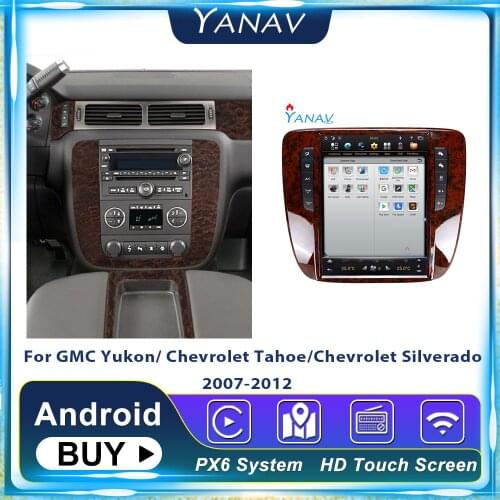 Android Car Radio Tesla Vertical Multimedia Receiver For GMC Yukon/ Chevrolet Tahoe/Chevrolet Silverado 2007-2013 Tape Recorder