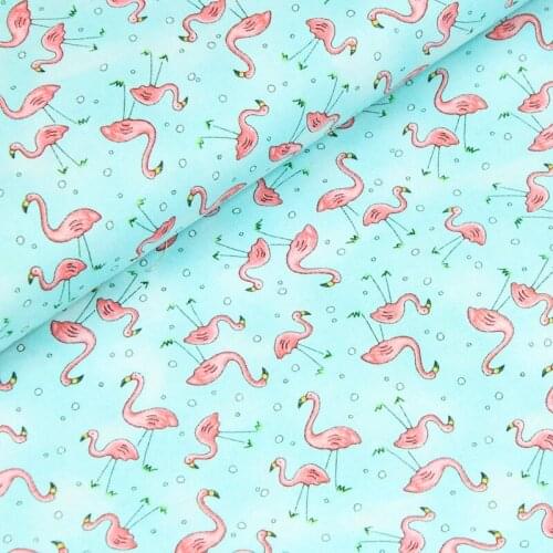 Half Yard Plain 100% Cotton Fabric With Flamingo Print, handmade DIY patchwork garment dress cloth CR-1200