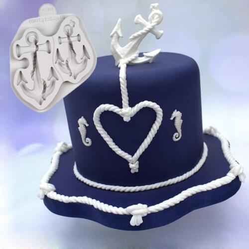 Anchors Silicone Mold for Fondant Cake Decorating, Cupcakes, Sugarcraft, Cookies, Candies, Cards and Clay Bakeware Tools