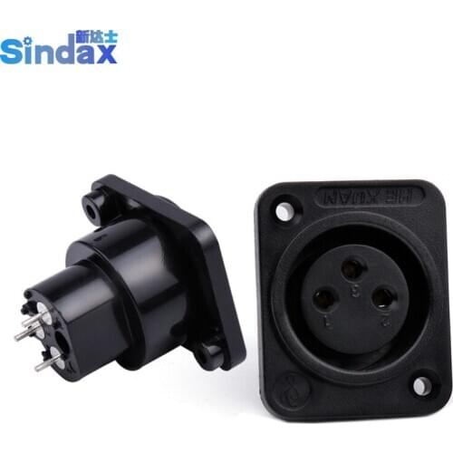 Sindax XLR socket 3 pin XLR Female socket Panel Mount Chassis Socket Connector adapter 10PCS/lot