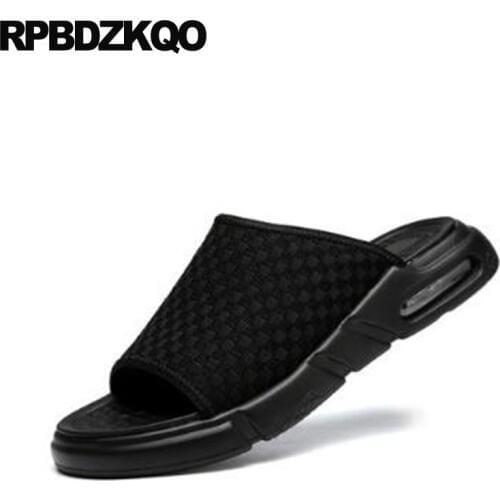 Slides Shoes Black Casual Famous Brand Canvas Waterproof Men Beach Mens Sandals 2018 Summer Outdoor Slip On Flat Slippers Soft