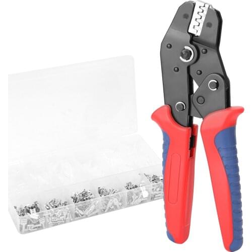 SN-48BS Ferrule Crimping Tool Kit Insulation Terminals Crimper Plier with 590pcs Plug Terminals