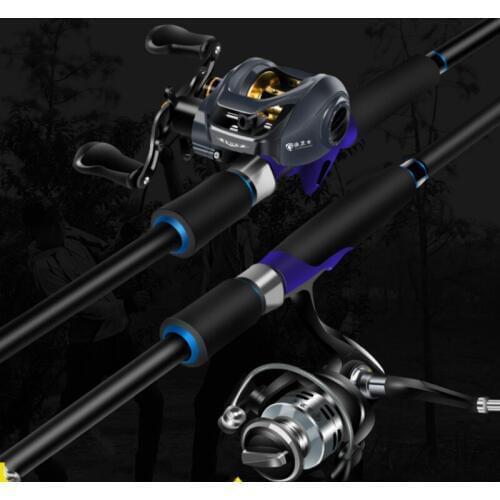 2.1m 1.65m 1.8m Spinning Casting Fishing Olta M Power Diatance Throwing Fishing Canne with Reel Sets Black Fish Telescopic Pesca