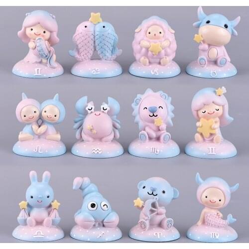 1pc Twelve Constellations Figurines Model Statues Modern Sculptures Resin Craft Home Decor Wedding Decoration Gift Drop Shipping