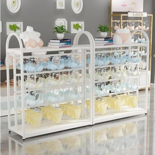 Underwear rack, underwear display, clothing store, double side rack, mid Island rack, floor to wall bra display rack
