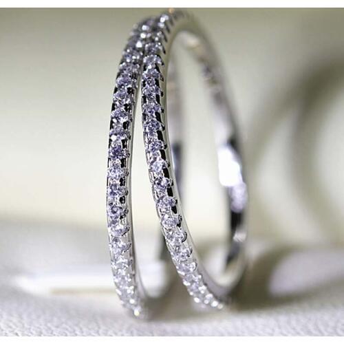 WYJZY Full circle inlaid zircon superfine ladies tail ring fashion casual wear ladies dress jewelry ring