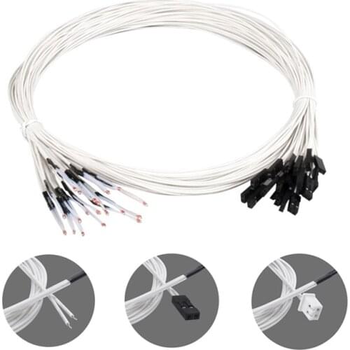 10PCS 3D Pringter 100K NTC 3950 Thermistors Sensors with Cable 3D Printers Parts For Reprap Mend Part Temperature Accessories