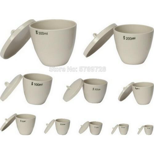 All size available 5ml to 300ml Ceramic Crucible Laboratory Equipment Porcelain Crucible with Cover Lid