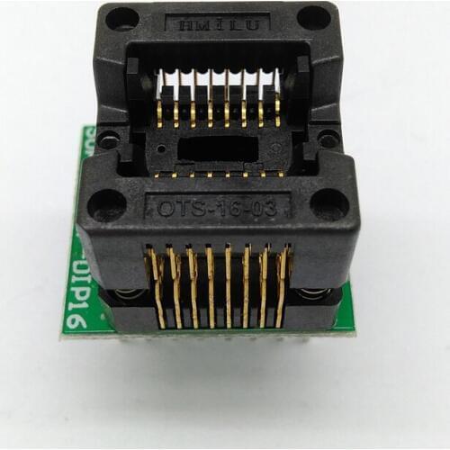 1pcs SOP16 to DIP16 Burner Holder Gold-plated Double Contacts Programming Block IC Test Block ots16-1.27-03