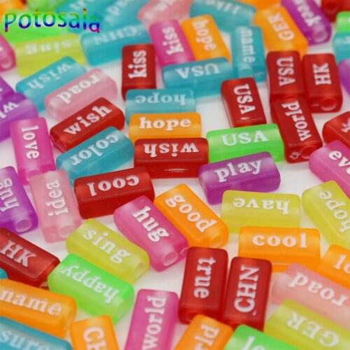 100Pcs Colorful Mixed Letter Acrylic Beads Various Words Loose Spacer Beads For Jewelry Making Diy Charms Bracelet Accessories