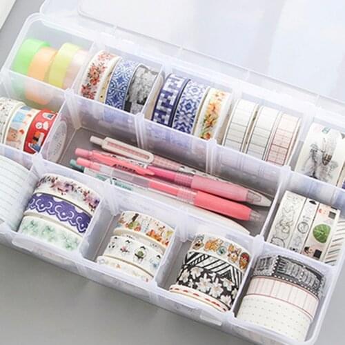 15 Grid Transparent Storage Box Jewelry Tool Box Food Grade Pp Material Storage Paper Tape Parts Eco-friendly Storage Case