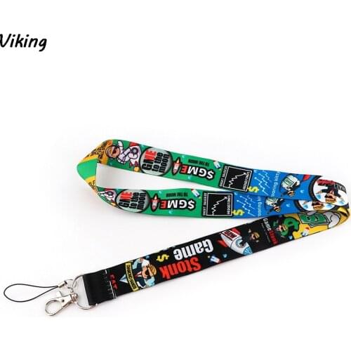 20pcs/lot G1850 Funny Cartoon Rich Man Key Lanyard ID Badge Holder Phone Neck Strap With Key Ring