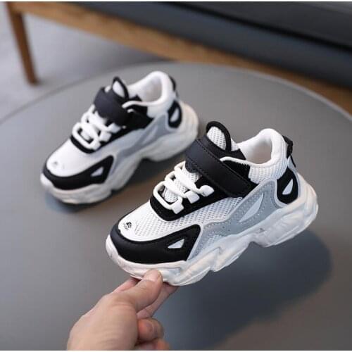 2021 Spring Children Shoes Boys Girls Sports Shoes Breathable Infant Sasual Sneakers Soft Bottom Non-Slip Kids Footwear 26-36