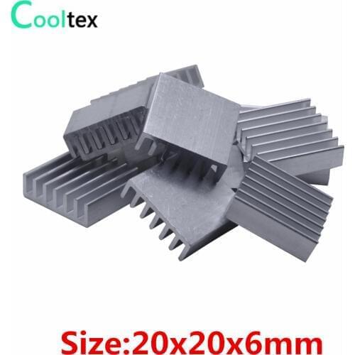 500pcs Extruded Aluminum heatsink 20x20x6mm heat sink radiator cooler cooling