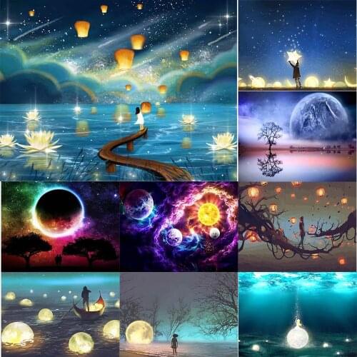 5D Diamond Painting Landscape Night Starry Sky Wallpaper Picture Full Square/circle Diamond Inlaid DIY Embroidery Painting