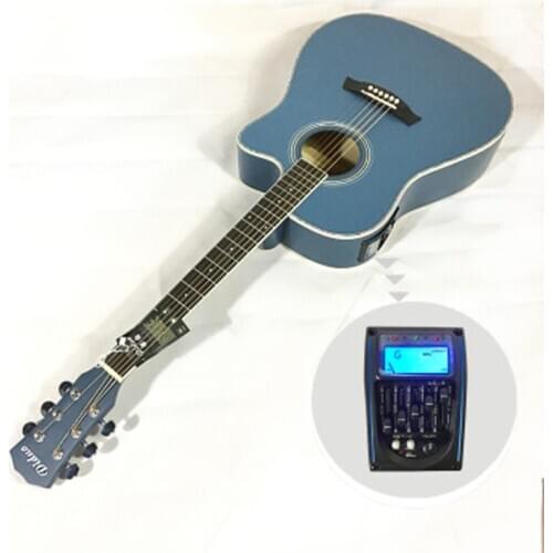 Diduo 41 Inch Acoustic Electric Guitar Guitarra for Beginner Blue Excellent Musical Instrument Guitar Accessories AGT73