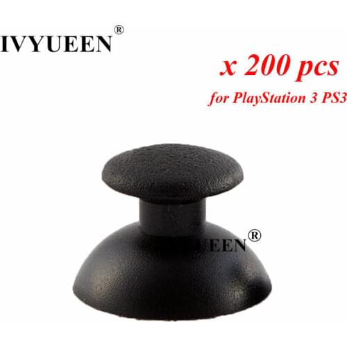 IVYUEEN 200 PCS Black 3d Analog Thumb Stick for Dualshock 3 PS3 Controller Analogue Grips for PlayStation 3 Gamepad Joystick