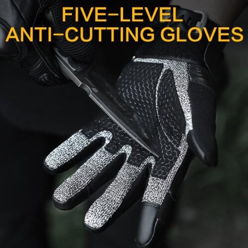 PAVEHAWK Cut-resistant Tactical Gloves Combat Military Hiking Hunting Touchscreen Moto Gloves Paintball Work Fingerless Mittens