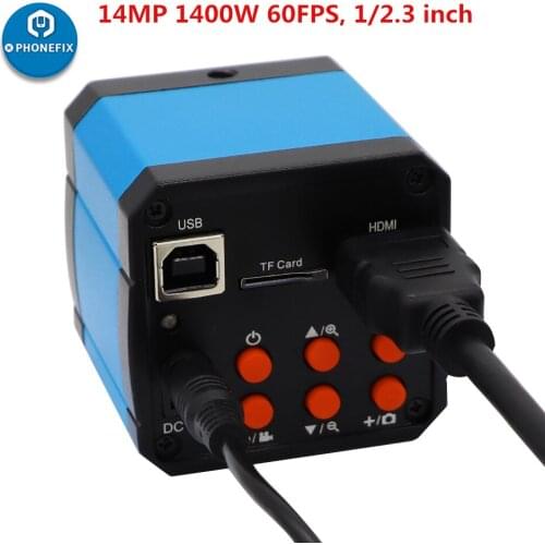 Full HD 14MP HDMI Digital Microscope Video Camera HDMI USB Simultaneous Output Magnifier TF Storage Chip PCB Soldering Repair