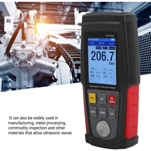 Digital Thickness Tester WT100A High Precision Digital Ultrasonic Thickness Gauge Meter Tester USB Charging