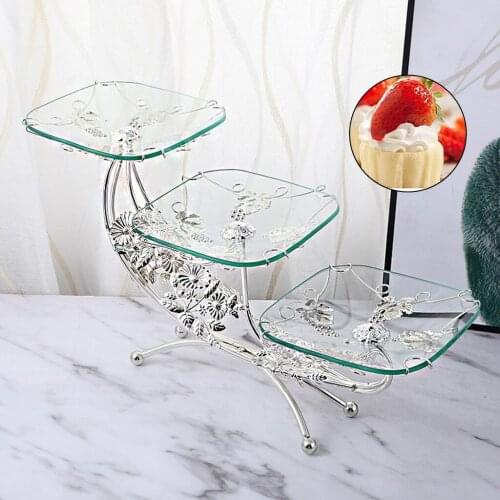 Dessert Tray Classic Glass Fruit Plate Fruit Holder Makeup Storage Serving Tray