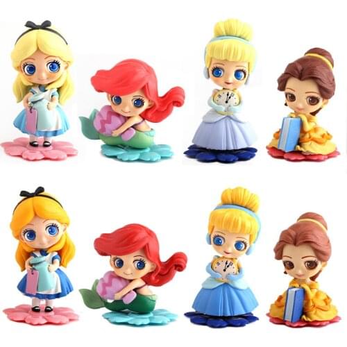Disney 6 Princess Series 10cm Movable Doll Model Anime Mini Ornaments PVC Collectible Doll Toy Model Childrens Gift