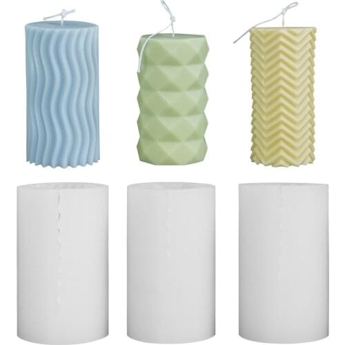 Geometric Modern Cylindrical Mould Molds Plastic Pillar Candle Making Kit Candle Making Molds DIY Candle Making Supplies