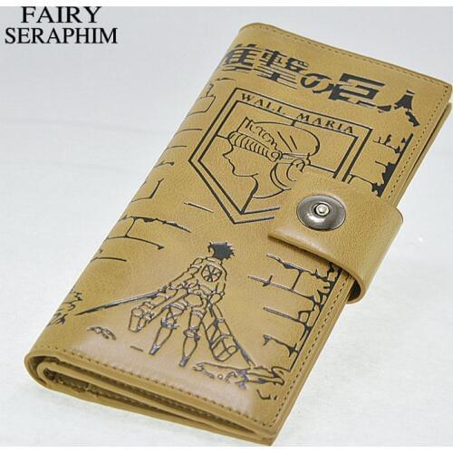 FAIRY SERAPHIM PU material Shingeki no Kyojin Attack on Titan Wallet cartoon wings Leather Anime Card Holder Purse