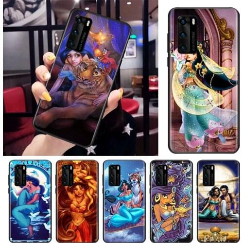 Princess jasmine For Huawei P Smart S Z Mate 40 RS 30 20 10 Pro Plus Lite 2019 2020 2021 Black Soft Phone Case