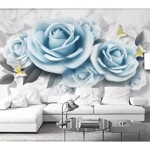 Beibehang Custom wallpaper mural modern minimalist fresh flower stereo rose 3D TV sofa background wall papel de parede 3d