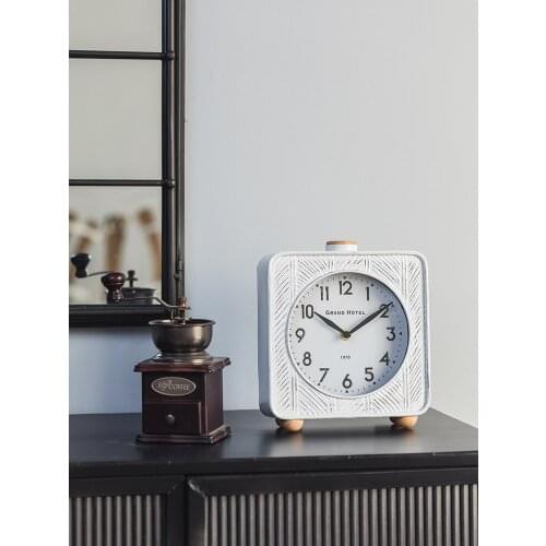 Nordic Ornaments Desk Clock Bedside Simple Home Creative Clock Living Room Bedroom Silent Large Desktop Desktop Clock